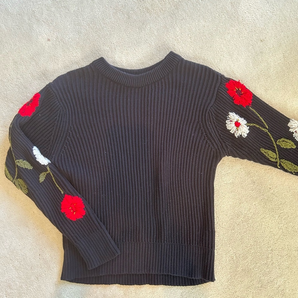 Lucky Brand Black Ribbed Knit Sweater